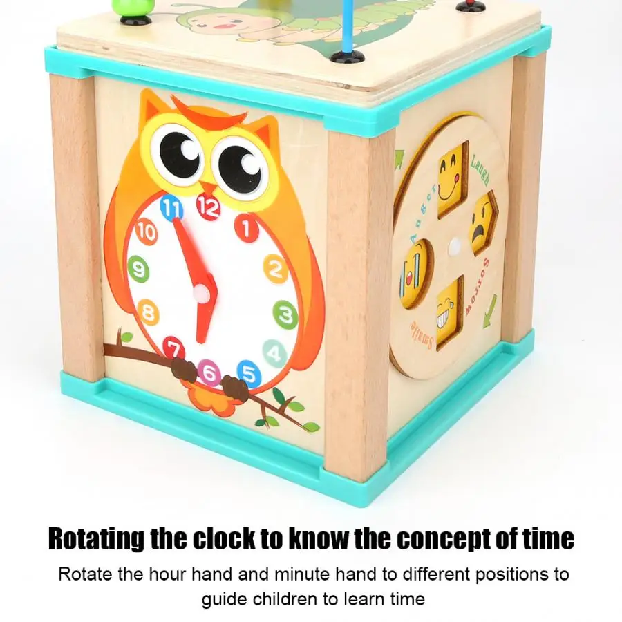 Деревянный кубик активности коробка фрукты шарик лабиринт американские горки