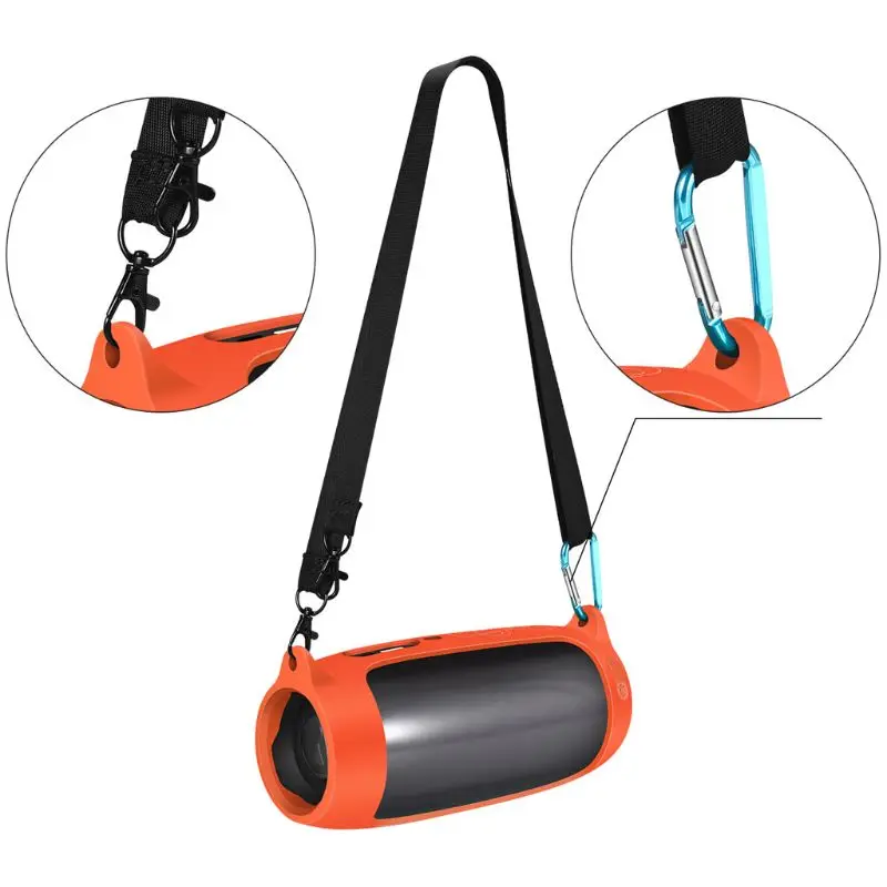 Силиконовый чехол с карабин с ремешком для J-B-L Pulse 4 Bluetooth