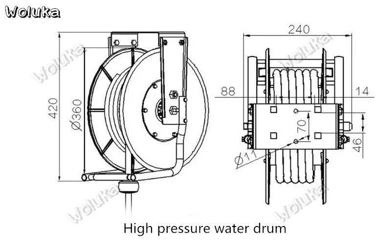 Automatic retractable reel water drum air drum electric water mixing drum high pressure water drum car equipment CD50 Q03