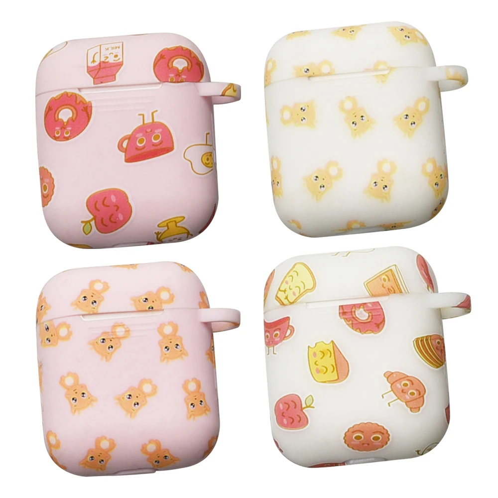 

1PCS Leather Cartoon Pattern Skin Bluetooth Wireless Earphone Case Protective Cover Skin for Airpods 2 headset Charging Box