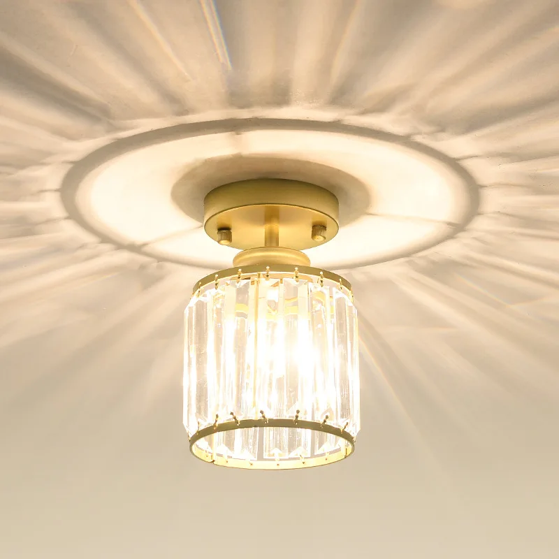 

European And American Style Simple Hallway Corridor Lights Entrance Balcony Crystal Ceiling Lamp Household Single-head Ceiling S