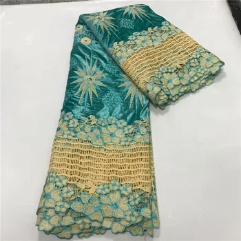 

Newest African Guipure Cord Lace Fabric High Quality French Water Soluble Cord Lace Fabric With Stones For Nigerian Dress WD0722