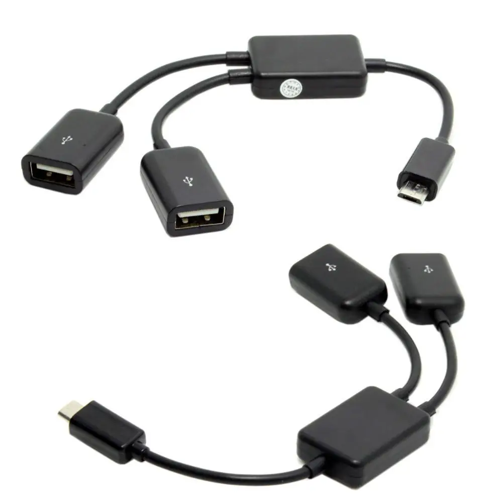 Micro USB/type C naar 2 OTG двухпортовый концентратор Кабель Y Разветвитель Micro-usb type-C адаптер конвертер для планшета Android Muis Toetsenbo