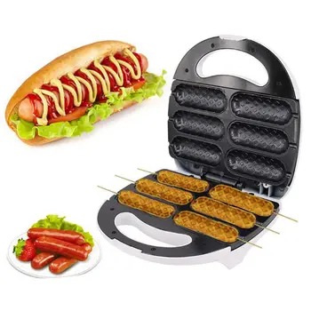 

Crispy Hot Dog Stick Maker Electric Waffle Sausage Machine Breakfast Frying Pan Hotdog Grill