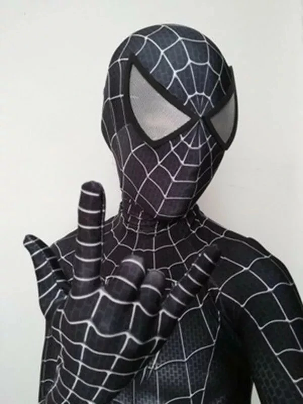 The Amazing 3 Spiderman Black Venom Tights Cosplay Costume Lycra Zentai suit 