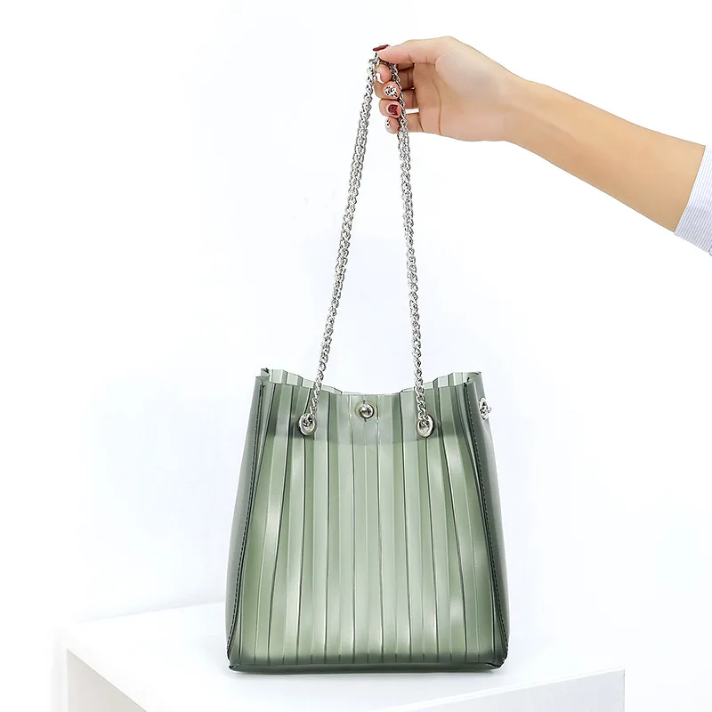 

Jelly Chain Transparent Baonu 2018 New Summer Korean Edition Single Shoulder Slant Bag