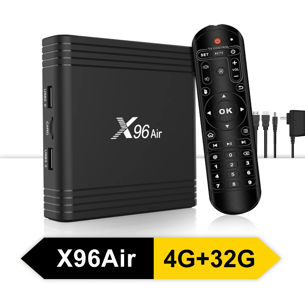 4GB32GB ТВ-приставка X96 Air Amlogic S905X3 mini Android 9,0 4 Гб 64 ГБ 32 ГБ wifi 4K 8K 24 кадров в секунду Netflix X96 Air 2 Гб 16 Гб телеприставка PK A95 - Цвет: 4GB32GB