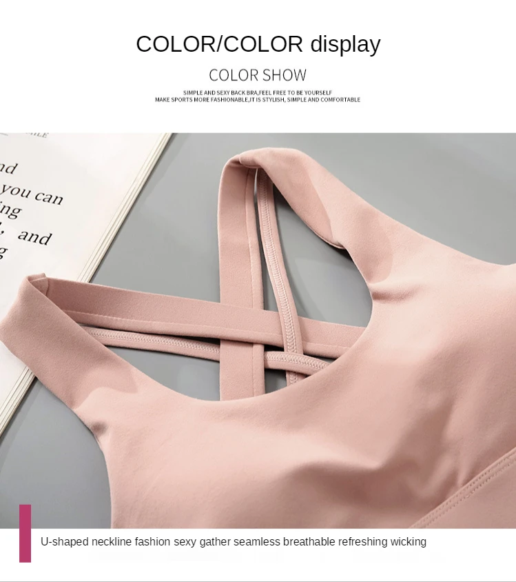 Women Sports Bra Push Up Crop Top Female Fitness Gym Bra Hollow Breathable Top Running Yoga Bra Athletic Sportswear Big size