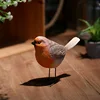 1 Pair Robin Birds Redbreast Mockingbird Simulation Resin Home Decor Fairy Garden Animal Farmhouse Figurines Miniatures Gift ► Photo 3/6