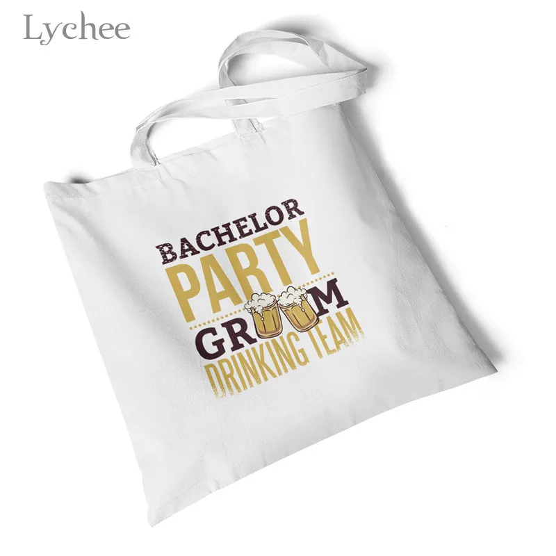 BachelorParty Lychee Harajuku экологические сумки для покупок Женская парусиновая сумка с буквенным принтом повседневные студенческие сумочки пляжная большая белая сумка на плечо - Цвет: BachelorParty