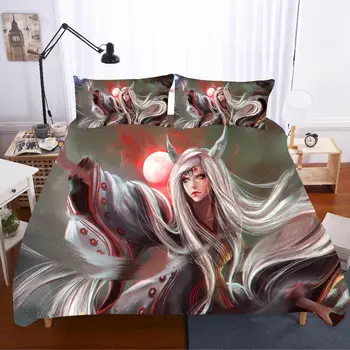 

Linen NARUTO Ropa De Cama Home Textiles Bed Luxury Gift Twin Sabanas 3d King Size Bedding Set Bed Linen Euro Bed Linen Poplin