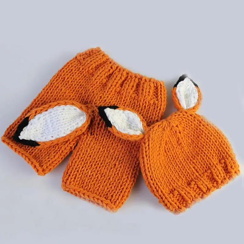 Детская фотография реквизит ручной работы вязаная одежда Beanie брюки костюм наряды