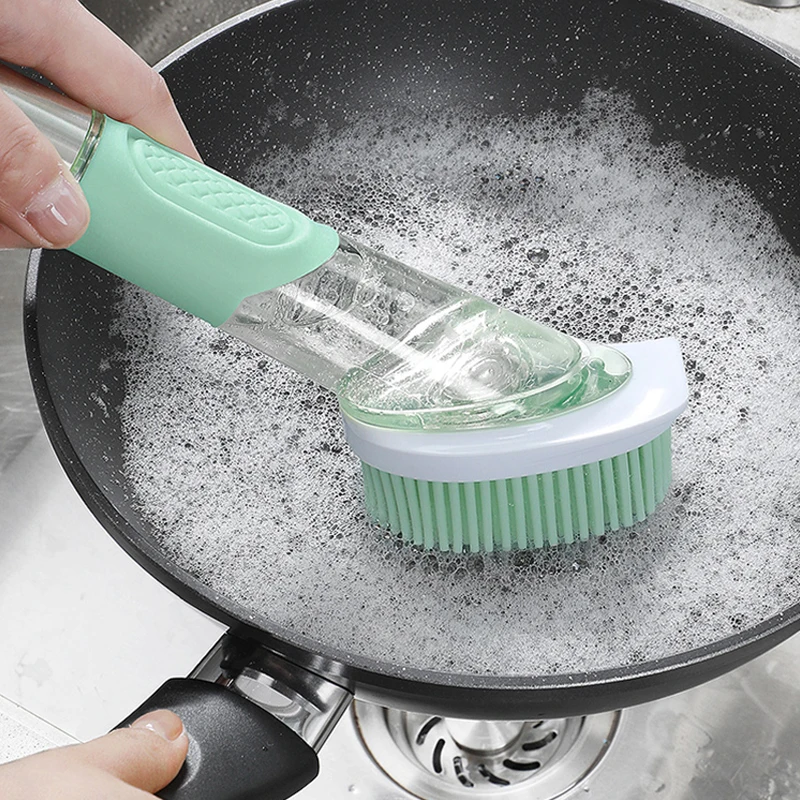 NileHome Dish Brush with Soap Dispenser Dish Scrubber with