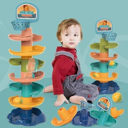 Jouets Montessori pour bébés de 13 à 24 mois, blocs à empiler, tour à empiler, balles de basket ball pour garçons et filles de 1 an, cadeau d'anniversaire 