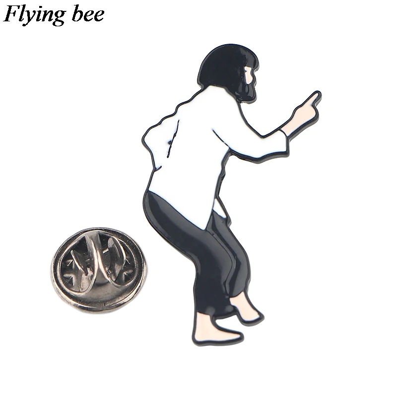 Flyingbee Pulp fiction брошь в стиле рок эмалированные булавки для женщин мужчин значок для рюкзака шапка личность булавка Шарм ювелирные изделия X0759
