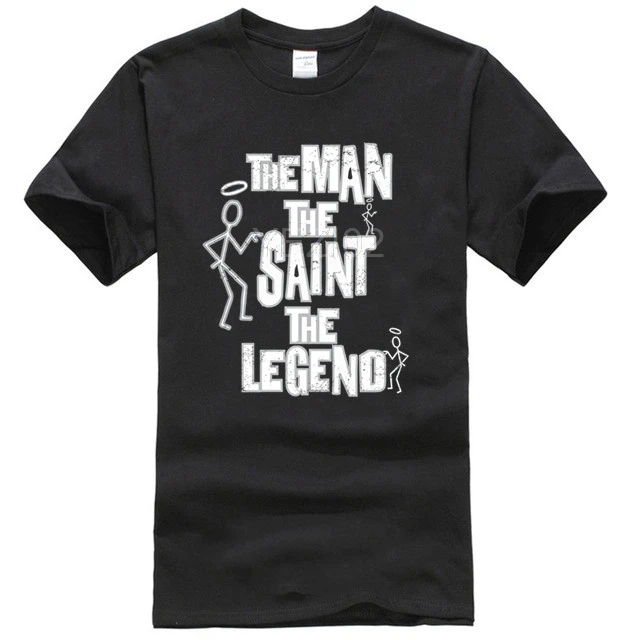 Мужская футболка с надписью The Saint Legend Moore Tribute|Футболки| |
