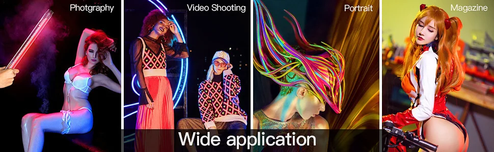 Rgb colorido led vara de vídeo luz