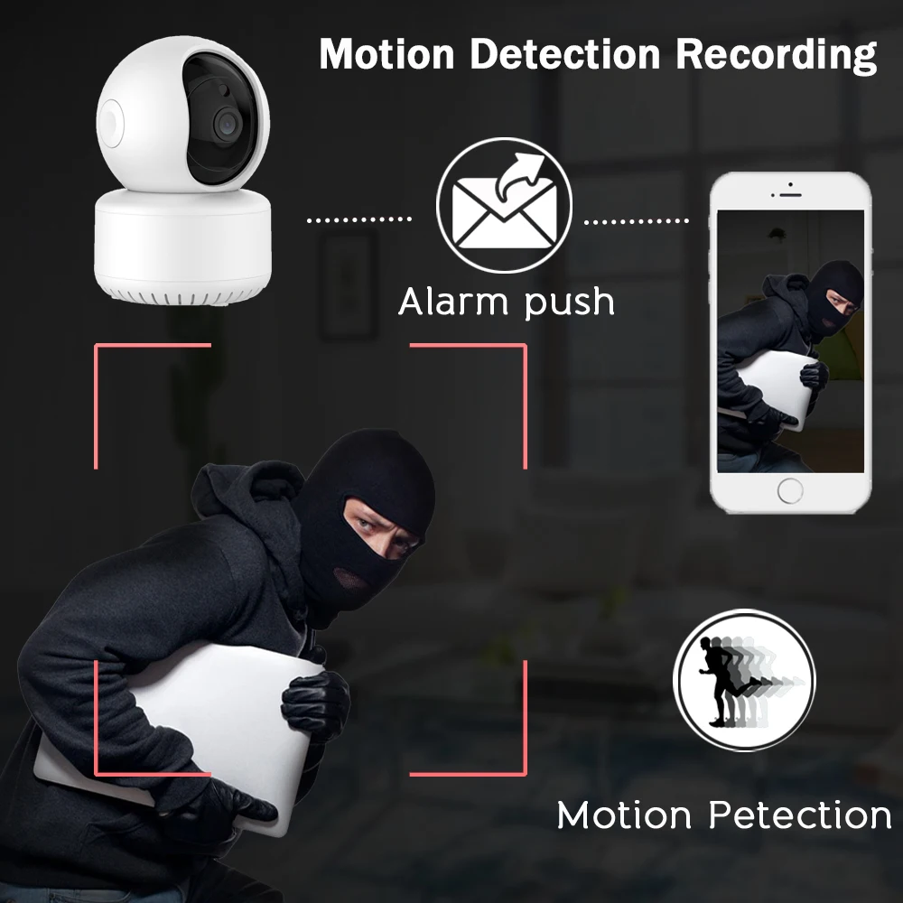 AOUERTK 1080P AUTO-tracking security WIFI camera Motion Sensor&Two way audio Full view 360 smart IP camera