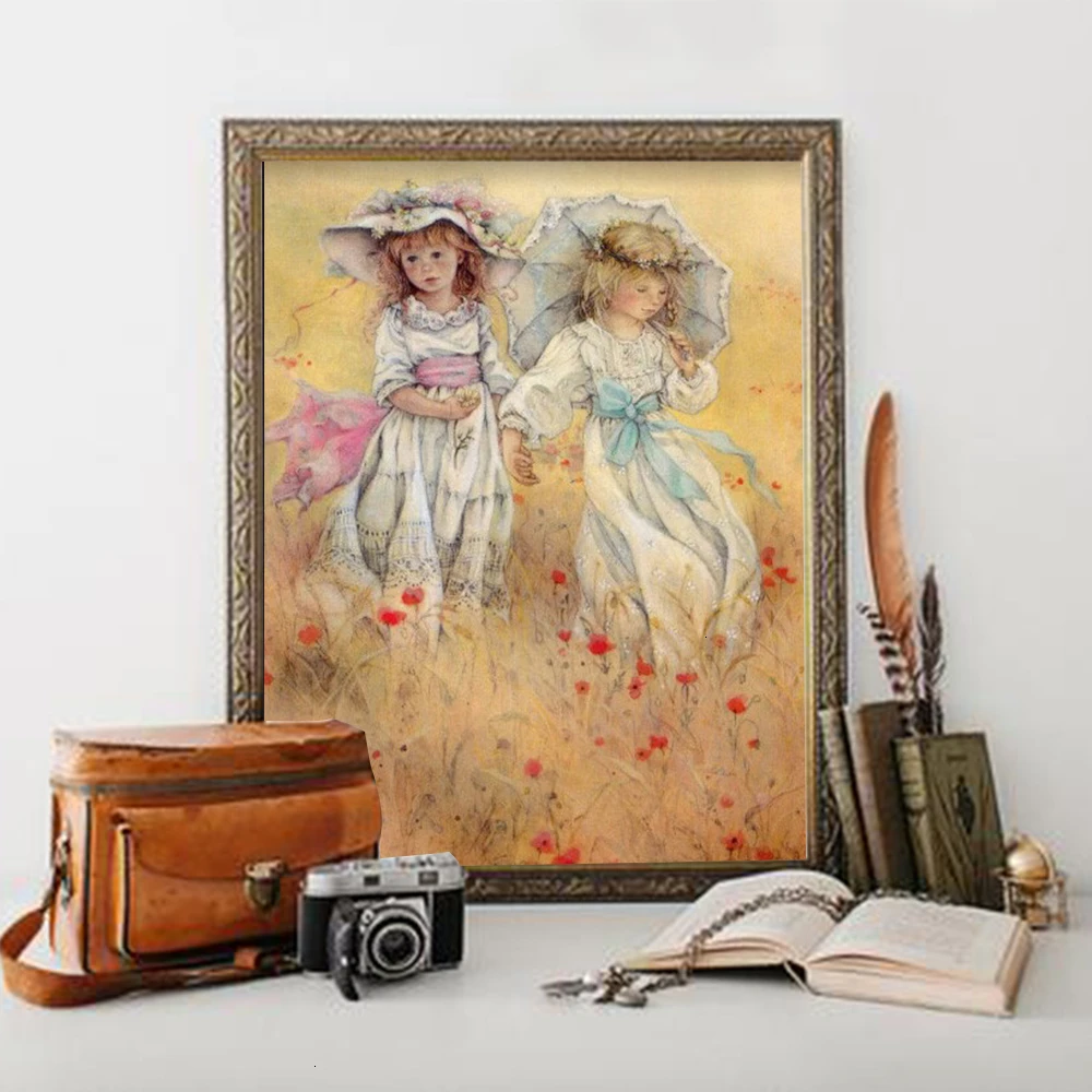 Huacan Diamond Painting Full Square Girl Decor For Home Mosaic Display Portrait Diamond Embroidery Boy Handmade Gift