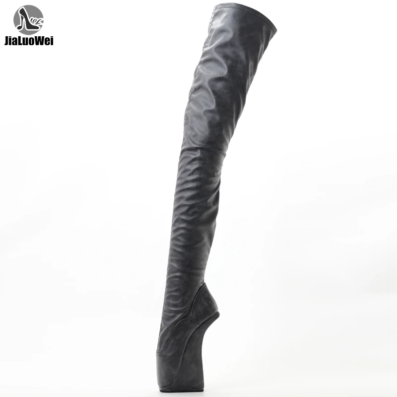 dark grey thigh high boots