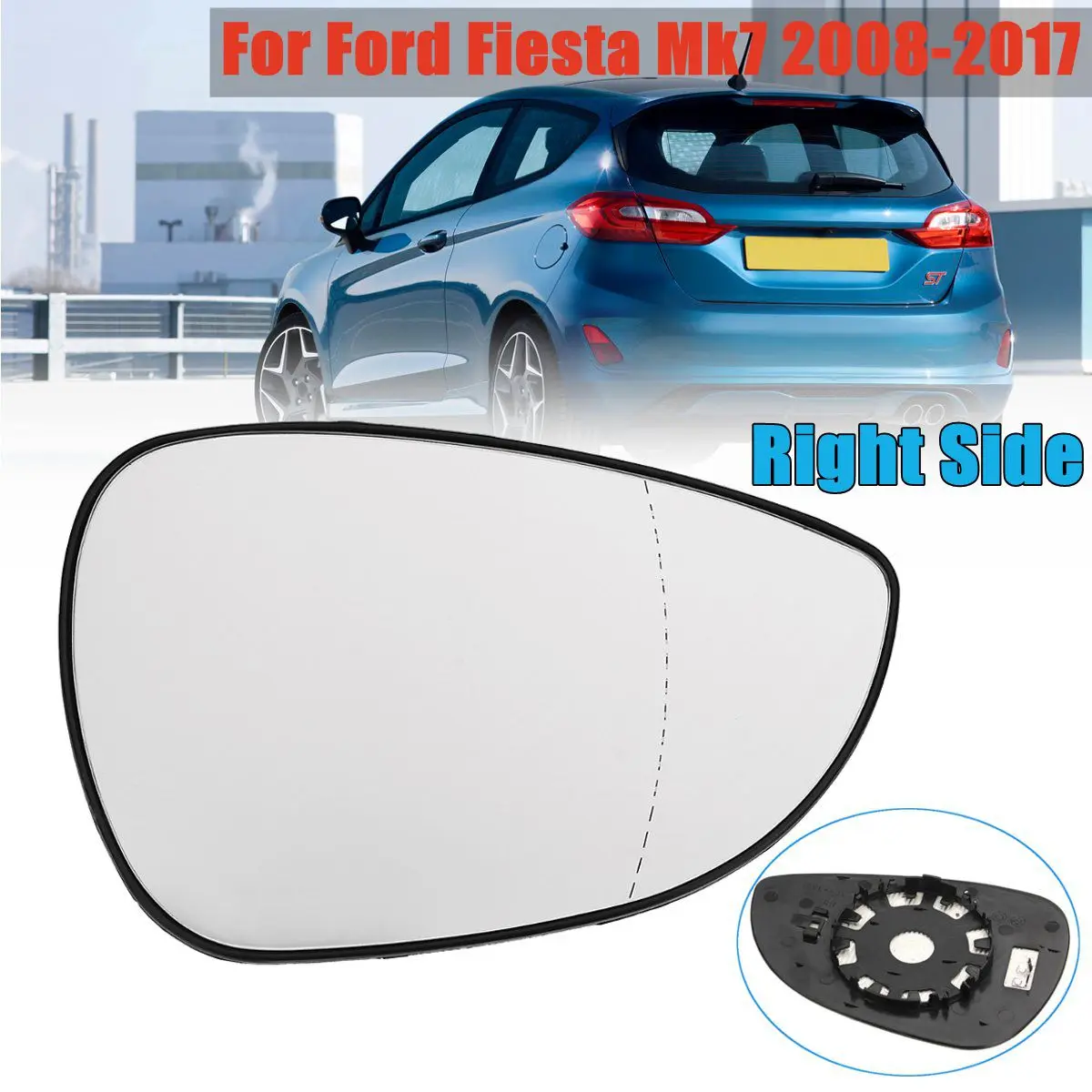 Стекло зеркало заднего вида для Ford Fiesta Mk7 2008- Замена ABS пластиковые части автомобиля правая сторона