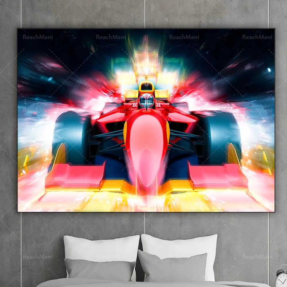 

Formula 1 racing car wall art, canvas wall art formula 1 racing poster decoration wall gift