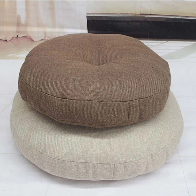 Height Linen Thick Round Bed Bay Window Floor Tatami Chair Sitting Cushions  Removable and Washable Futon Decoration Home - AliExpress