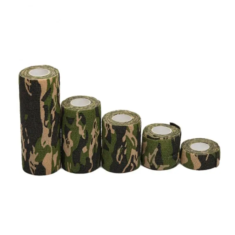 Vendaje elástico autoadhesivo de camuflaje para exteriores, no tejido, 2,5 CM X 4,5 M, impermeable, multifuncional
