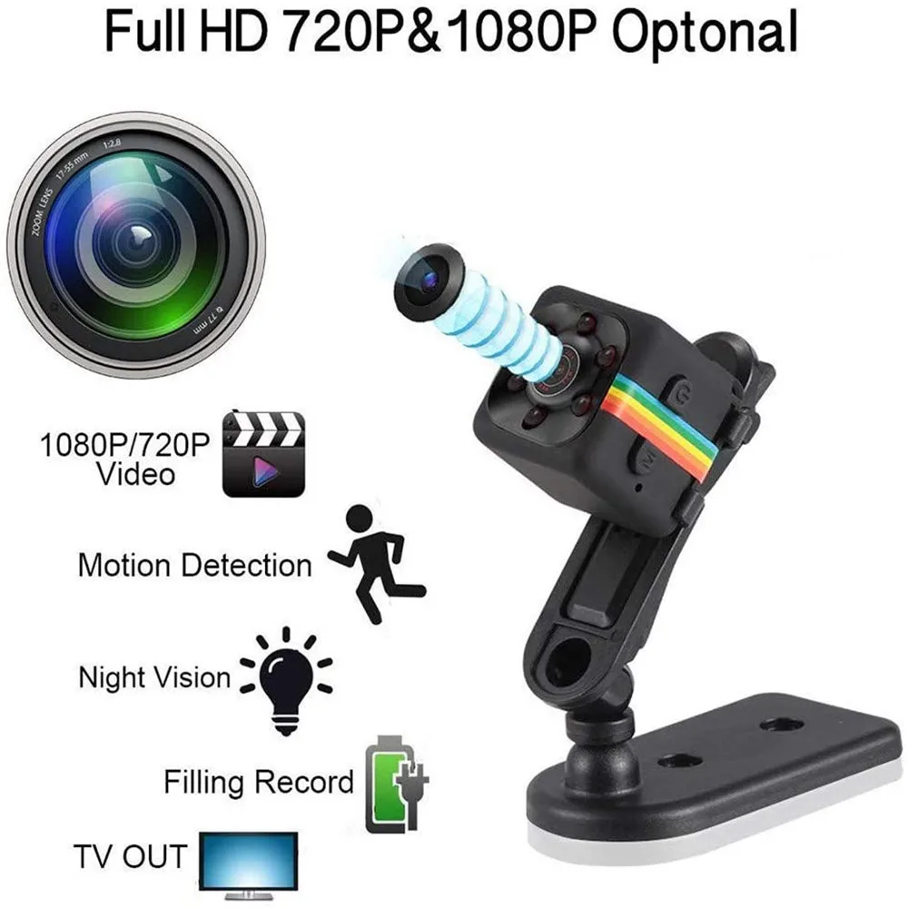 Мини камера 1080P 720P SQ11 с датчиком S1000 видеокамера ночного видения видеорегистратор