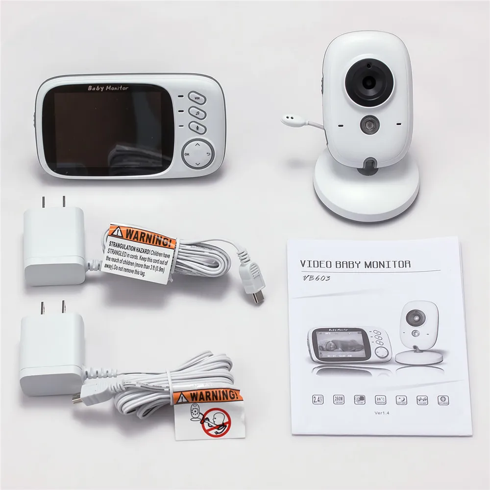 Fuers Baby Monitor Wireless 3.2inch LCD Monitor For Baby Night Vision Audio Music Camera Auto-Temperature Digital Video Monitor