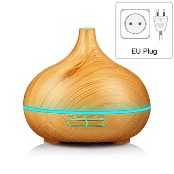 

White Wood Grain Aromatherapy Essential Oil Diffuser 7 Color LED Light Ultrasonic Cold Fog Humidifier Air Purifier