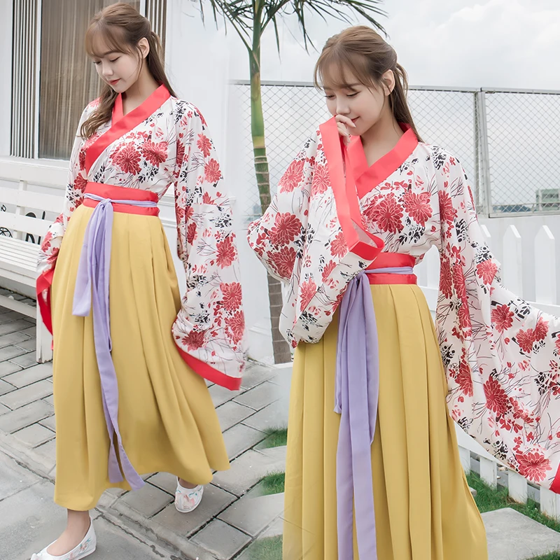  Chinese Style Traditional Weijin/Han/Tang/Song Dynasty Dress Ancient Women Fancy Clothing Folk Danc