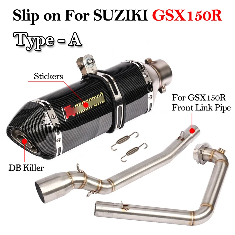 Глушитель без шнуровки для мотоцикла DB Killer 51 мм Соединительная труба для передней средней трубы для Suzuki GSX150R GSXR150 gsx150 r 150 - Цвет: Type-A