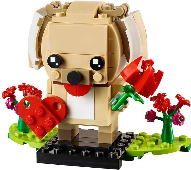 LEGO Lego Holiday Series Educational Inserted Building Blocks 40349 LEGO Square Head Aberdeen Valentine's Day Puppy