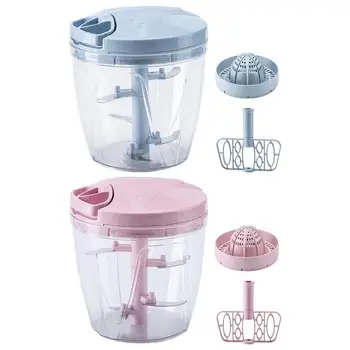 

2 in 1 Function Hand-power Food String Chopper Manual Meat Grinder Wheat Straw Material Mixer Blender Shredder Kitchen Tools