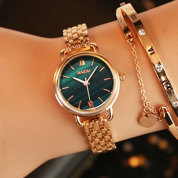 

Ladies Casual High Hardness Glass Mirror Stainless Steel Belt Quartz Wrist Watch