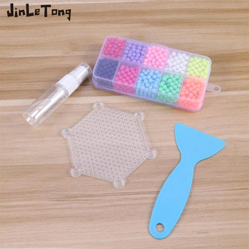 1200pcs 1 bag 10 grid water mist beads Hama beads toys Hama beads 3D puzzle DIY toys kids educational toys gift