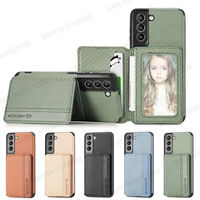 samsung silicone Wallet ID Card Holder Shockproof Case for Samsung S21 FE S21 S20 Ultra 5G Note 20 S10 Plus Magnetic Stand Phone Protective Cover samsung silicone cover