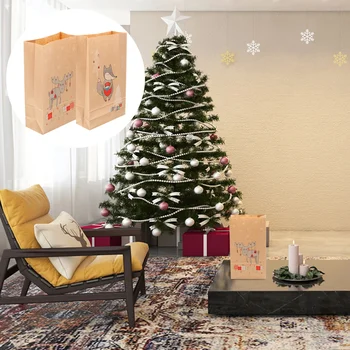 

2 Set Creative Delicate Portable Practical Paper Bag for Christmas Candy Gift Wrapping Decoration