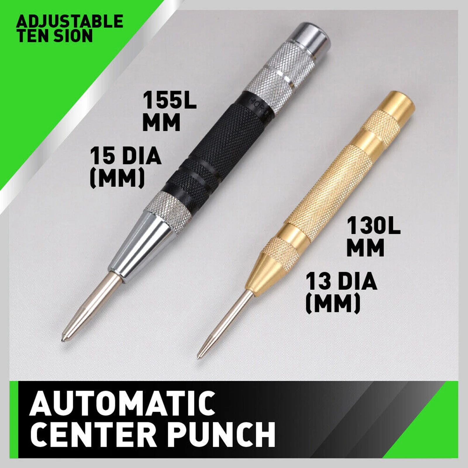 Topuality 2Pcs Strong Automatic Centre Punch Adjustable Spring Loaded Metal Drill Tools Topuality 2Pcs Strong Automatic Centre Punch Adjustable Spring Loaded Metal Drill Tools