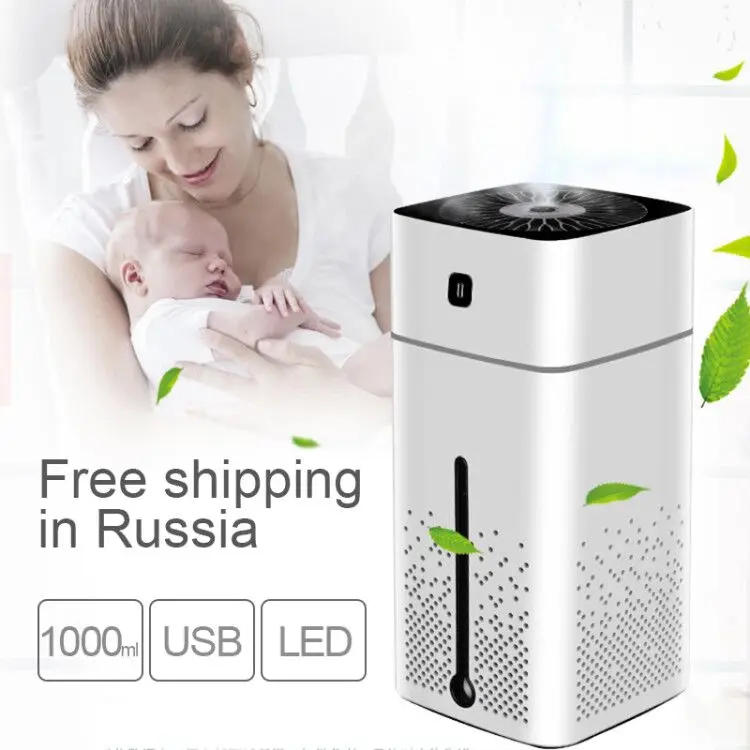 

High Quality 1000Ml Air Humidifier Ultrasonic Usb Diffuser Aroma Essential Oil Led Night Light Lamp Mist Purifier 7 color light