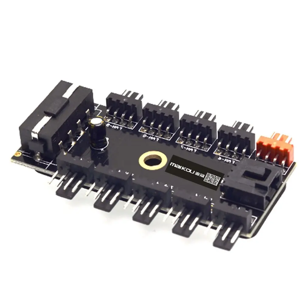 10-Port 12V 4 Pin PWM CPU Cooling Fan Hub SATA Controller Power Supply Spliter Adapter Computer PWM Function Cooling Fan