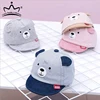 Gorro para bebé de oso de dibujos animados, gorra de béisbol algodón rayado ajustable para primavera y verano, Linda gorra de béisbol, sombrero para el sol para niños, gorros de bebé niño niña con orejas ► Foto 1/6