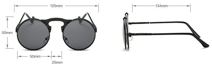 Стимпанк Солнцезащитные очки круглые металлические OCULOS De Sol женский стиль Ретро Флип Круглые двойные металлические солнцезащитные очки мужские круглые солнцезащитные очки