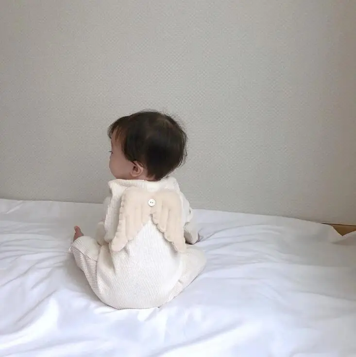 Стильный Вязаный комбинезон для маленьких девочек, Осенний комбинезон для детей 6-24 месяцев, PZ485 - Цвет: Бежевый