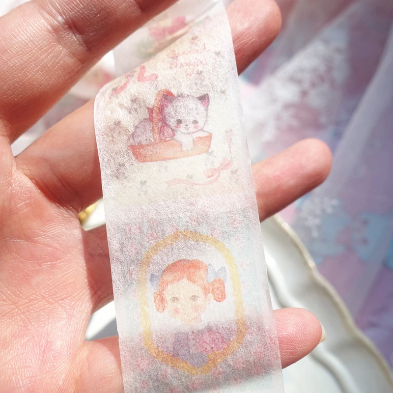 3cm Retro Cartoon Rabbit kawaii Bear Lazy Cat Vintage Beautiful Girl Maiden Heart Washi Tape DIY Scrapbookin Masking Tape