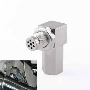 

Universal Mini Catalytic Converter 90 degree O2 Sensor Spacer Engine Light CEL Check Bung Solid