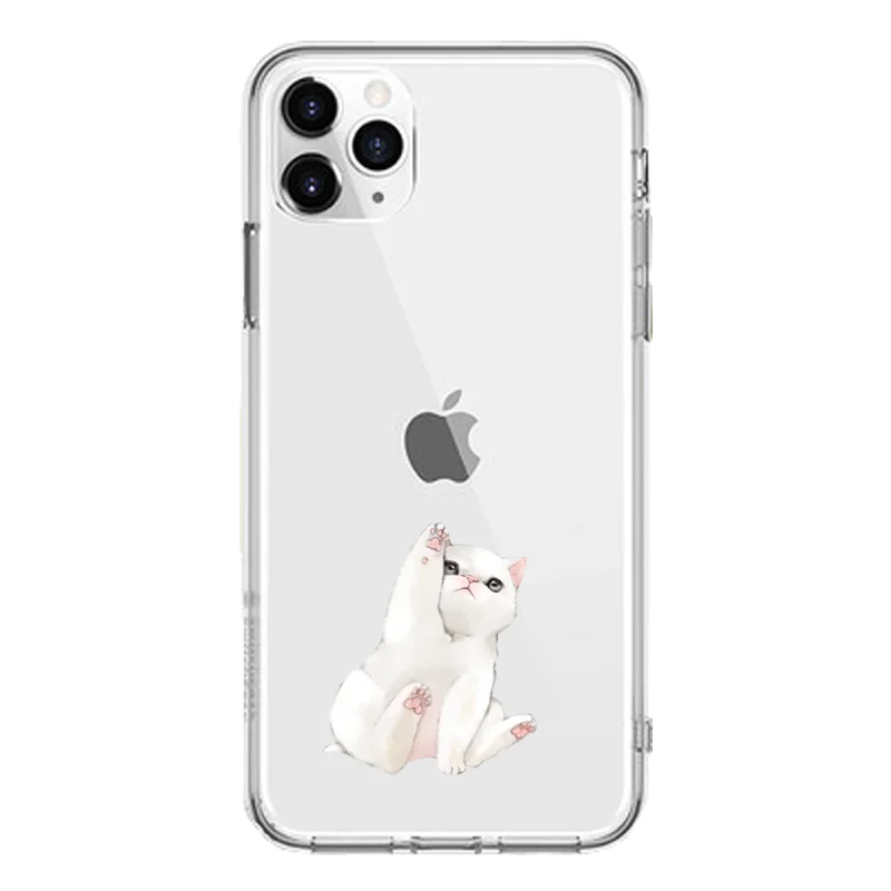 Забавный мультяшный чехол для телефона iphone X XS 11Pro Max XR милый кот Том чехол для iphone 8 7 6 6S Plus 5S SE мягкий силиконовый прозрачный чехол