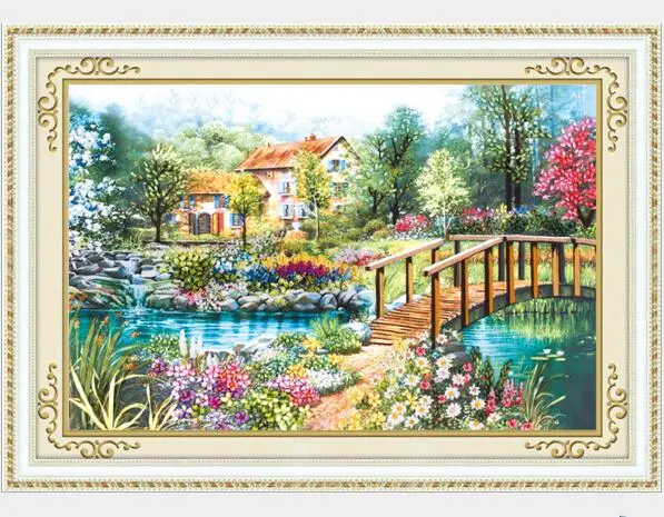 75X50 см, деревенская таможня, лента для вышивки, наборы для рисования, ручная вышивка, круг, сделай сам, ручная работа, рукоделие, настенное искусство, домашний декор