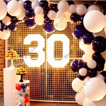 

100Pcs Dark Purple Balloons Garland Arch White Latex 1St Birthday Wedding Anniversary Ballon Party Decorations Baby Shower